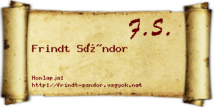 Frindt Sándor névjegykártya