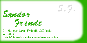 sandor frindt business card